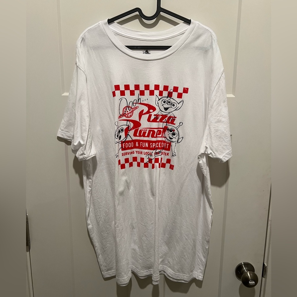 Disney White Graphic T-Shirt with Red Print